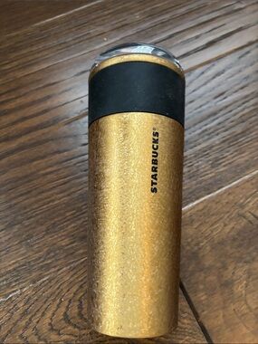Starbucks Gold and Black Insulated Travel Bottle